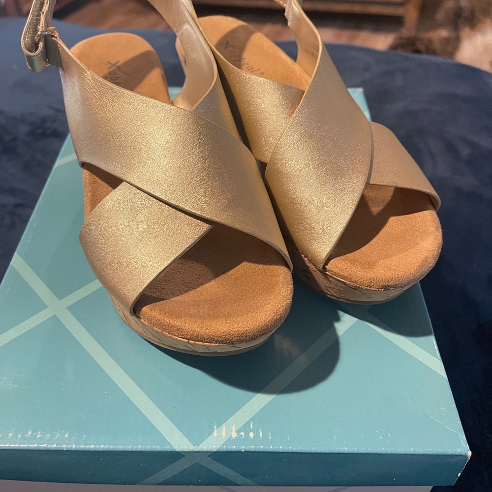 Gold Wedge Sandals
